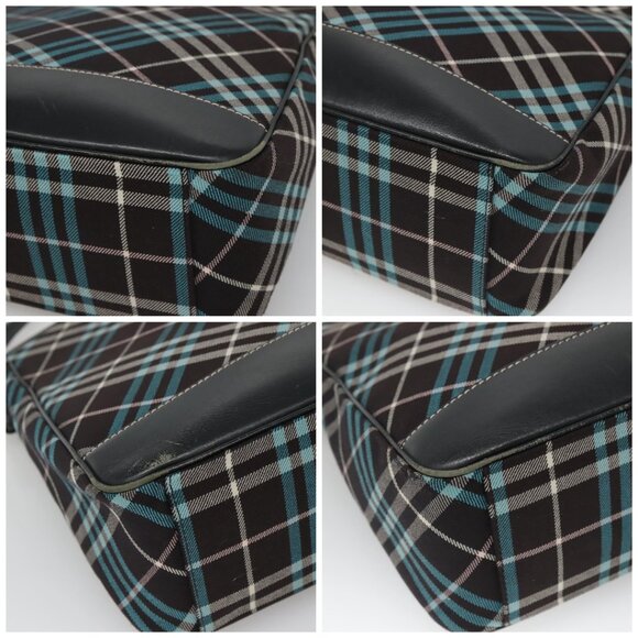 BURBERRY Nova Check Blue Label Shoulder Bag Canvas Blue Silver Auth BD488 - Picture 15 of 15